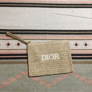 Dior embroidered woven wristlet clutch gwp Cosmetic beauty makeup bag gwp new